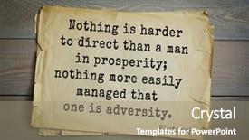  Presentation with adversity - Cool new PPT theme with aphorism by plutarch greek philosopher backdrop and a  colored foreground