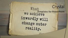  Presentation with achieve - Colorful PPT theme enhanced with aphorism by plutarch greek philosopher backdrop and a mint green colored foreground