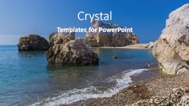  Presentation with rock - Cool new PPT layouts with aphrodite-rock-paphos-cyprus-nature backdrop and a teal colored foreground