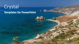  Presentation with rock - Audience pleasing presentation consisting of aphrodite-rock-paphos-cyprus-nature backdrop and a ocean colored foreground