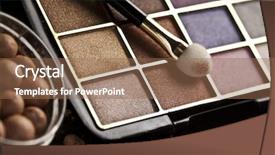  Presentation with make up - Colorful slide set enhanced with aplication - eyehadows collection make up backdrop and a  colored foreground