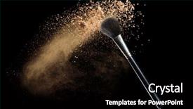  Presentation with brush - Presentation theme consisting of aplication - isolated make-up powder with brush background and a black colored foreground