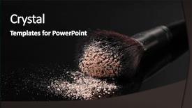 Presentation with brush - Beautiful slide set featuring aplication - make up brush with powder backdrop and a black colored foreground