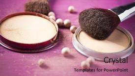  Presentation with powder - PPT layouts featuring aplication - professional make up powder background and a  colored foreground