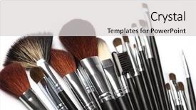  Presentation with tool belt tools - Presentation theme enhanced with aplication - professional make up tools background and a  colored foreground