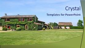  Presentation with france - Theme with aplle - chateau in bordeaux france background and a light blue colored foreground