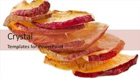  Presentation with fruit - Presentation theme featuring aplle - sliced dried apple fruit isolated background and a  colored foreground