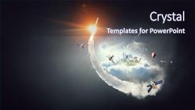  Presentation with rocket - Colorful slide set enhanced with apollo - rocket flying in space mixed backdrop and a wine colored foreground