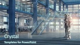  Presentation with space suit - Cool new PPT layouts with apollo - space suit design mixed media backdrop and a ocean colored foreground