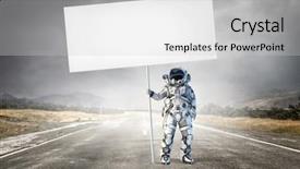  Presentation with spaceman - PPT layouts with apollo - spaceman with banner mixed media background and a light gray colored foreground