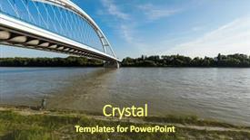  Presentation with danube - PPT theme with apollo bridge on danube river background and a  colored foreground