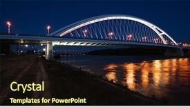  Presentation with cable stayed bridge over river - Audience pleasing theme consisting of apollo bridge on danube river backdrop and a  colored foreground