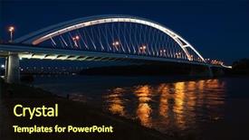  Presentation with cable stayed bridge over river - Cool new slides with apollo bridge on danube river backdrop and a  colored foreground