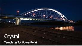  Presentation with cable stayed bridge over river - Cool new theme with apollo bridge on danube river backdrop and a  colored foreground