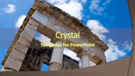  Presentation with temple - Theme with apollo temple delphi greece background and a tawny brown colored foreground