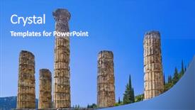  Presentation with archaeology - Presentation theme with apollo temple in delphi background and a cobalt blue colored foreground