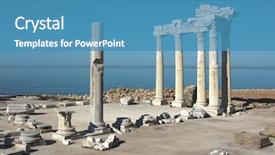  Presentation with turkey - PPT theme consisting of apollo temple ruins in side background and a teal colored foreground