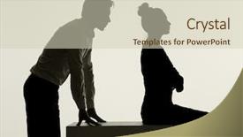  Presentation with apology - Colorful slide set enhanced with apology - arguing couple backdrop and a soft green colored foreground