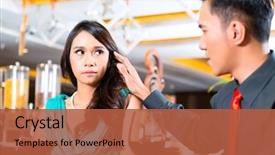  Presentation with asian nurse helps a man - Cool new presentation theme with apology - asian man stroking girlfriend's face backdrop and a red colored foreground