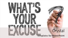  Presentation with marker - Beautiful slide deck featuring apology - hand with marker writing whats backdrop and a soft green colored foreground