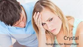  Presentation with apology - Beautiful presentation theme featuring apology - handsome man apologizing backdrop and a coral colored foreground