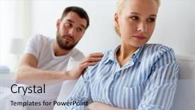  Presentation with people conflict - PPT theme with apology - people relationship difficulties and family background and a light blue colored foreground