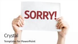 Presentation with apology - Beautiful theme featuring apology - sorry card isolated on white backdrop and a white colored foreground