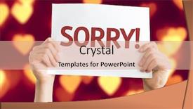  Presentation with apology - Theme having apology - sorry card with heart bokeh background and a coral colored foreground