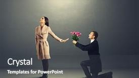  Presentation with apology - Audience pleasing PPT theme consisting of apology - young beautiful woman don't looking backdrop and a dark gray colored foreground