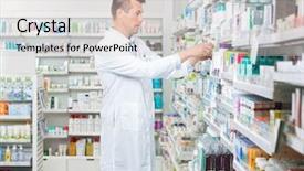  Presentation with chemist - Slide deck having apotek - female chemist arranging products background and a lemonade colored foreground