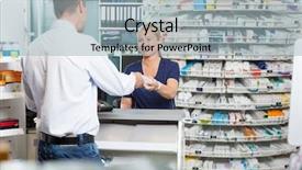  Presentation with product - PPT theme with apotek - mature chemist giving product background and a light blue colored foreground