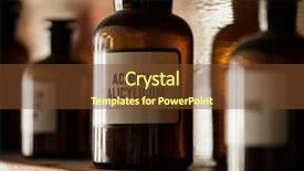  Presentation with medicine - Colorful PPT theme enhanced with apothecary - old vintage medicine bottles medicine backdrop and a tawny brown colored foreground