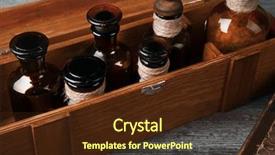  Presentation with apothecary - PPT theme with apothecary - vintage glass bottles in wooden background and a tawny brown colored foreground