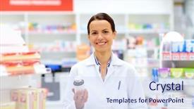  Presentation with drug pharmacy - Amazing PPT layouts having apothecary with drug at pharmacy backdrop and a sky blue colored foreground