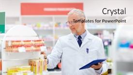  Presentation with healthcare technology - Colorful presentation design enhanced with apothecary with tablet pc computer backdrop and a lemonade colored foreground