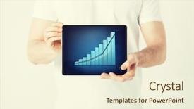  Presentation with hands holding black tablet - Presentation design consisting of app development - picture of man hands holding background and a cream colored foreground