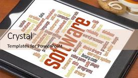  Presentation with computer software - Amazing slide deck having app development - software and computer program word backdrop and a coral colored foreground