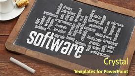  Presentation with computer software - Audience pleasing slide deck consisting of app development - software and computer programming word backdrop and a tawny brown colored foreground