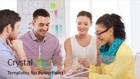  Presentation with interior design office - Presentation design enhanced with app development - technology education interior design background and a  colored foreground