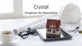  Presentation with architecture construction - Presentation theme with app loan - architecture building construction real estate background and a white colored foreground