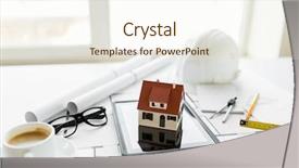  Presentation with architecture construction - Colorful presentation theme enhanced with app loan - architecture building construction real estate backdrop and a  colored foreground