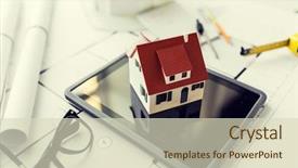  Presentation with architecture construction - Cool new slide set with app loan - architecture building construction real estate backdrop and a soft green colored foreground