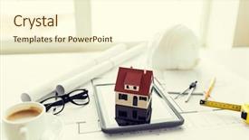  Presentation with home loan - Beautiful presentation design featuring app loan - architecture building construction real estate backdrop and a cream colored foreground