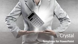  Presentation with loan - Beautiful theme featuring app loan - close up of businesswoman holding backdrop and a gray colored foreground