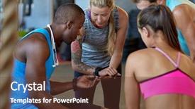  Presentation with new technology - Colorful PPT theme enhanced with app on smart watch wearable backdrop and a tawny brown colored foreground