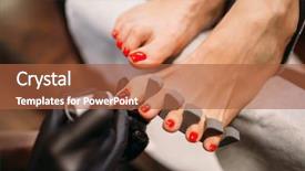  Presentation with nails - PPT layouts with apparatus - pedicure master cover with polish background and a red colored foreground