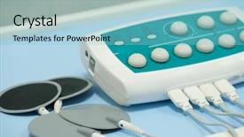  Presentation with physiotherapy - Cool new theme with apparatus - physiotherapy machine close up backdrop and a light blue colored foreground
