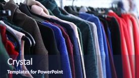  Presentation with clothes shop - Cool new theme with apparel company - clothes on hangers in modern backdrop and a  colored foreground