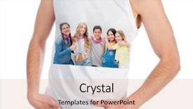  Presentation with tank - Audience pleasing presentation design consisting of apparel company - male simple tank top made backdrop and a lemonade colored foreground