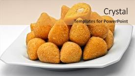  Presentation with brazilian candies - Beautiful presentation design featuring appatiser - coxinha de galinha - brazilian backdrop and a yellow colored foreground